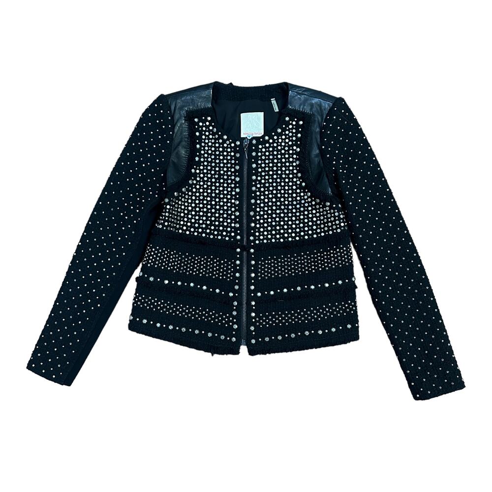 Rebecca Taylor Studded Short Tweed Jacket